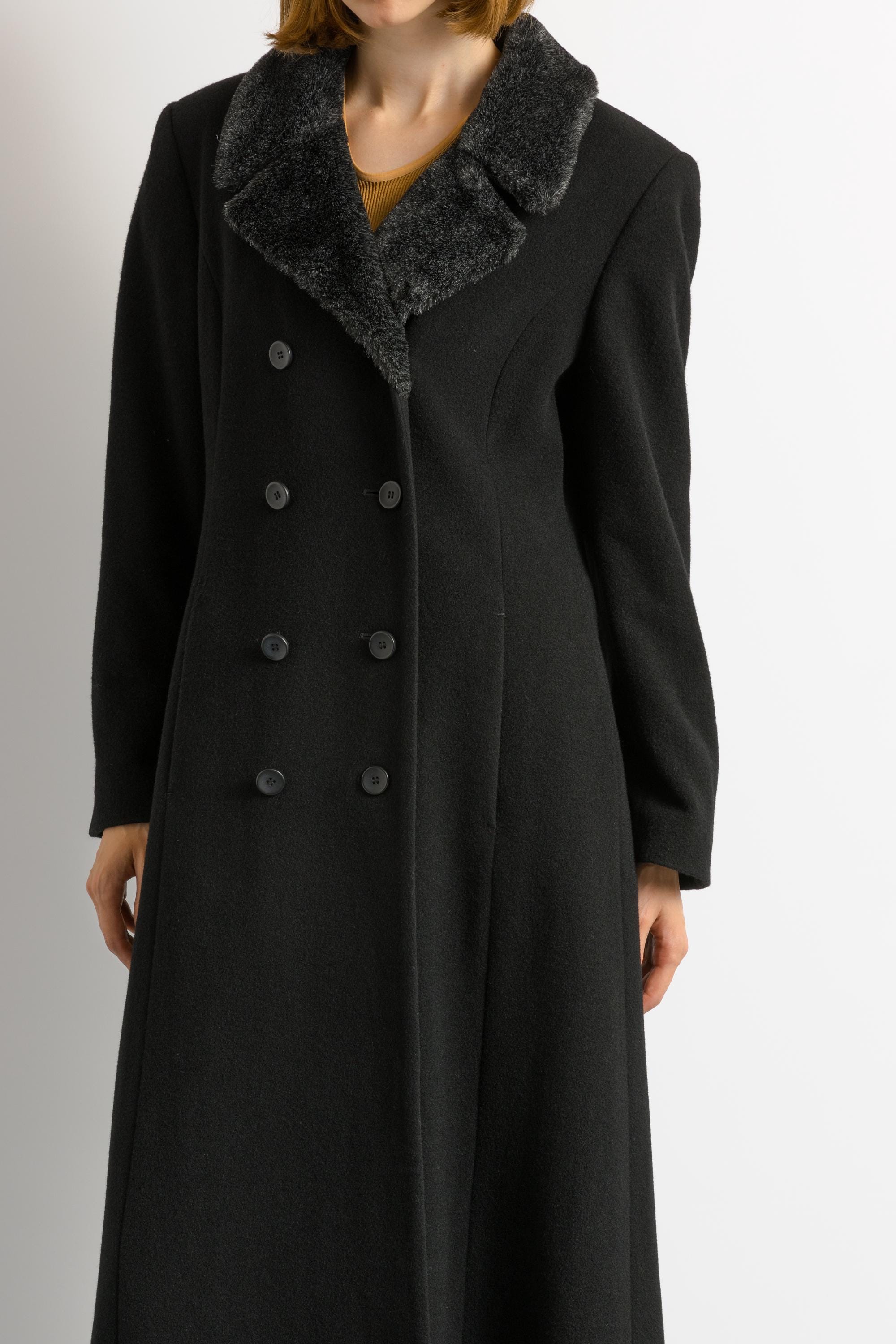 80s Woman Doublebreasted Wool Coat Women Vintage 80s Winter Coat