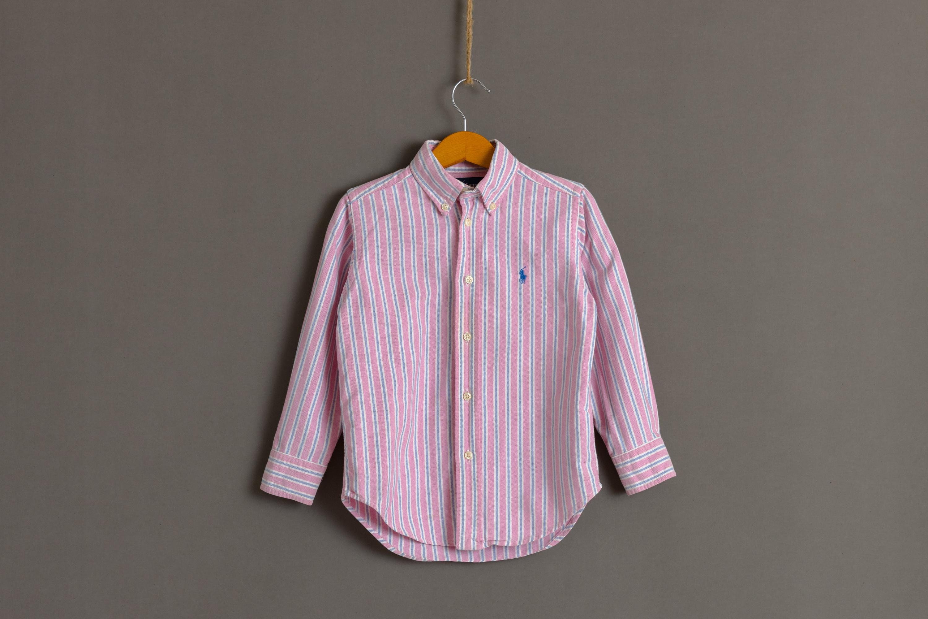 キッズ ラルフローレン ピンク ストライプ シャツ 男の子用 4/4T/就学 