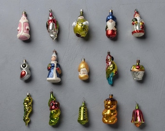 ヴィンテージガラスオーナメント6個セット – ソビエト風レトロ