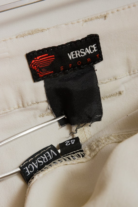 Vintage 90s Versace Sport Authentic White Pants S… - image 10