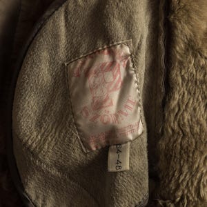 Women Suede Sheepskin Jacket Gray Vintage 80s Retro Winter Outerwear Sheepskin Western Suede Coat Women Vintage Clothing size M image 17