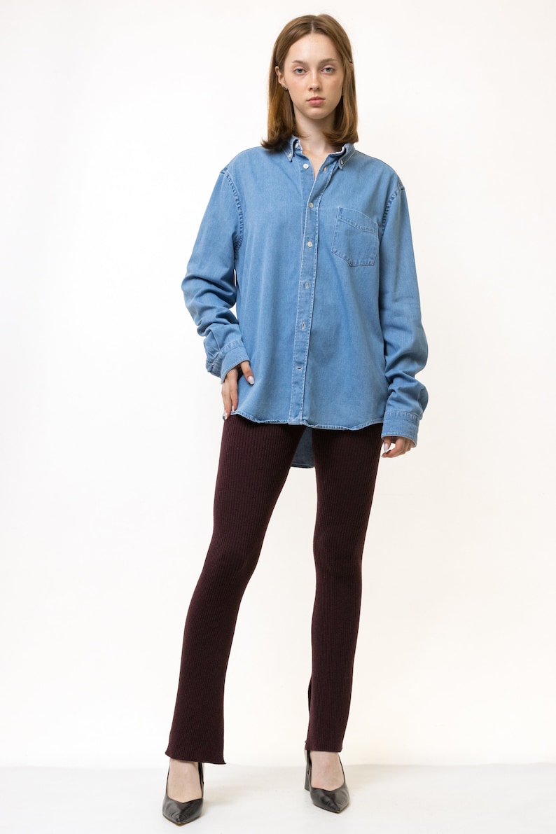 Vintage Acne Studios Cotton Logo Long Sleeve Buttons Up Woman Shirt/ Vintage Acne Unisex Cargo Minimalist Medium Woman Shirt image 2