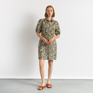 naf naf green dress Vintage 90s "naf Naf" Green Large Daisy Print Sheer Overlay Dress - Made in  France - Medium