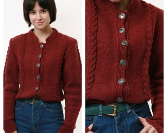 70s Vintage Austrian Traditional Handknitted Made in Austria Wool Karnten Jumper Sweater Pullover 2158