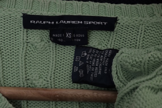 Ralph Lauren Sweater Y2k Light Green Sweater Knitted Cotton Knit