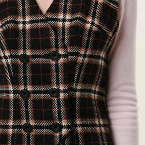 80s vintage Check Wool Suit Vest and Skirt 2002 image 7