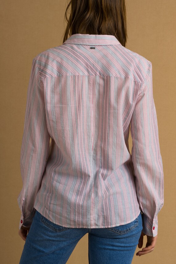 Vintage ESCADA Striped women's blouse classic aut… - image 4