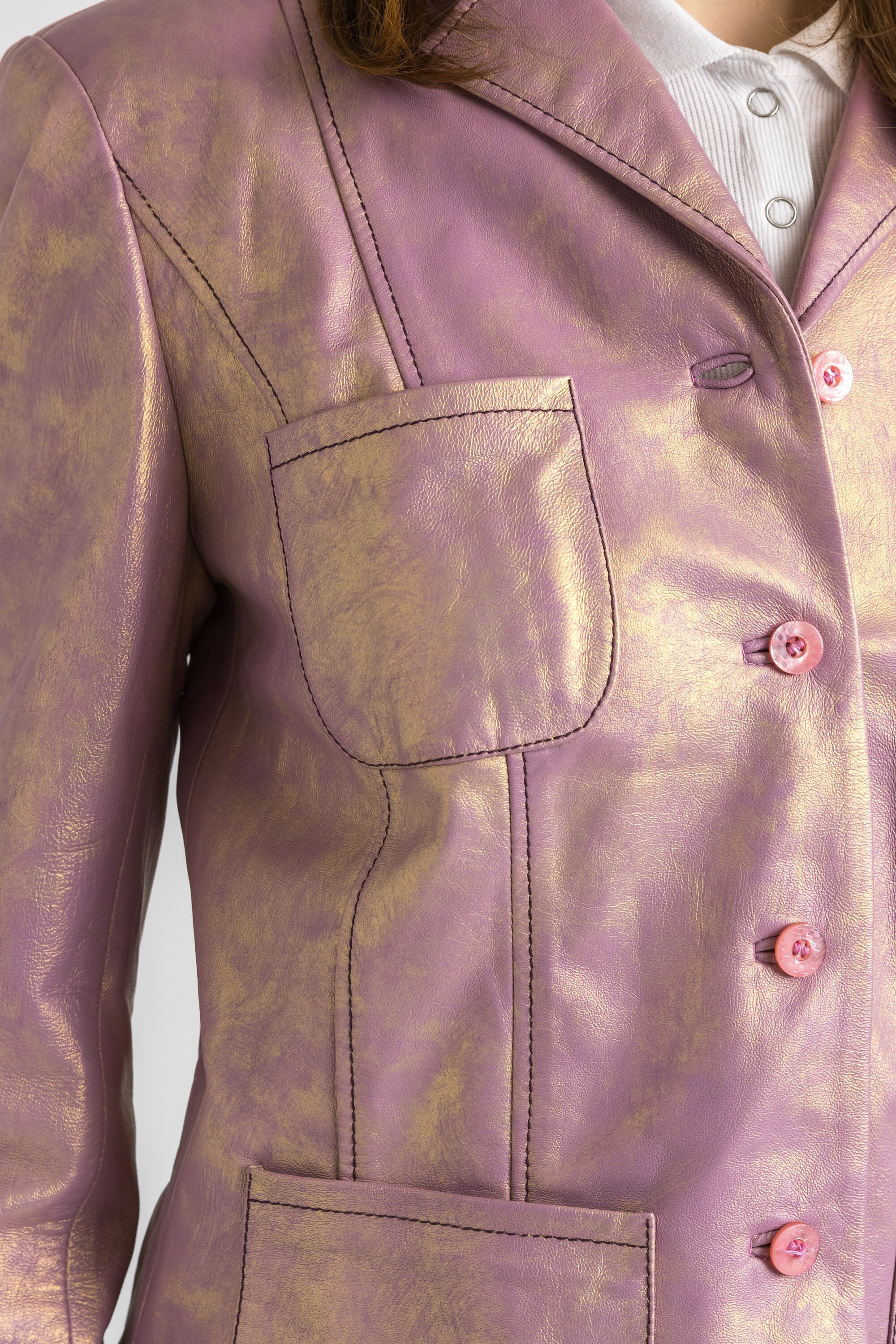 Christian Lacroix Leather Suit, 90s Pink Leather High