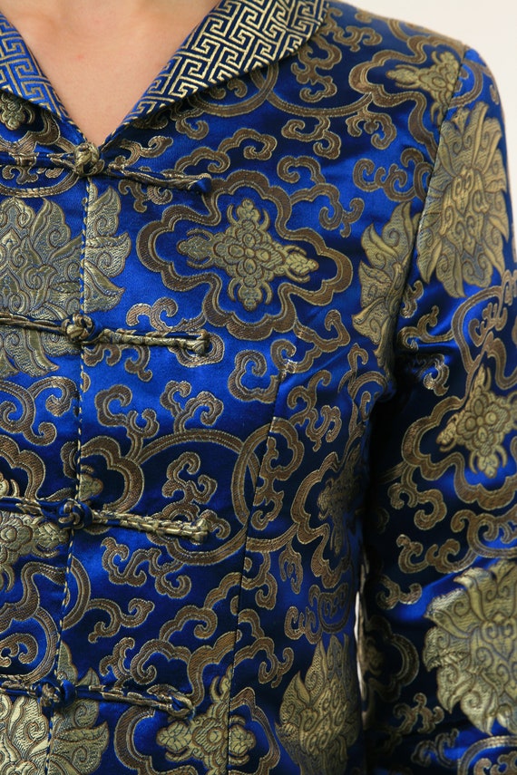 70s Vintage Chinese Blazer Kimono size M Medium 3… - image 8