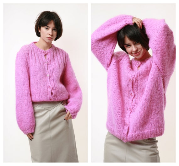 80s Vintage Wool Mohair Fuzzy Knit Partry Overisze