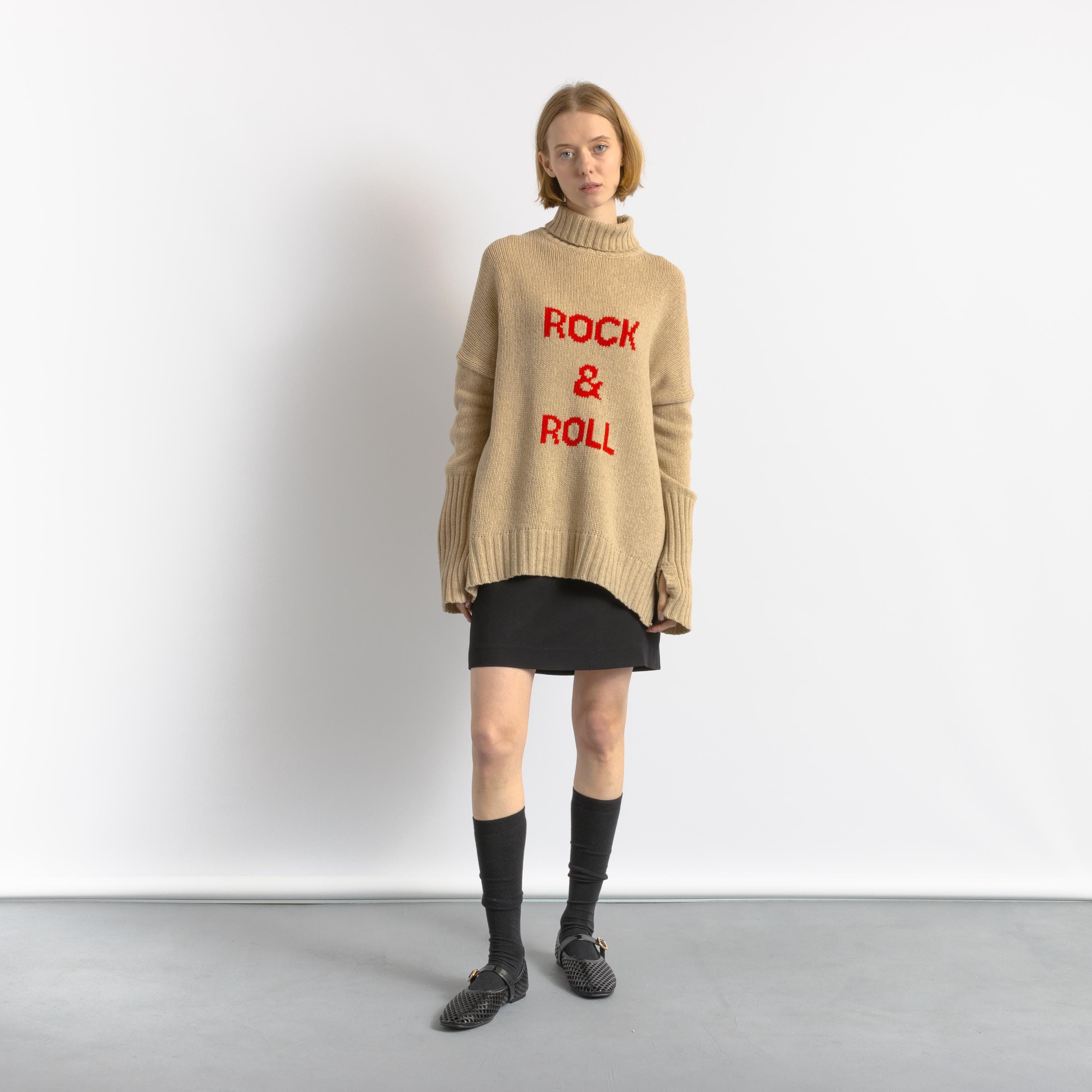 Rare 00s Archive Wool × Silk Switch Top 00s Preowned Zadig and Voltaire Turtleneck Rock and Roll Merino