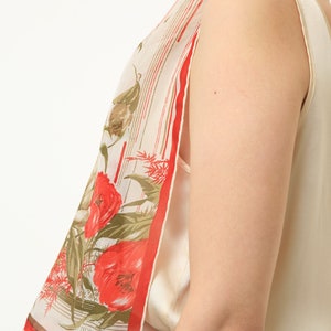 80s Vintage Vtg Rare Pure Silk Seta Seide Soie Floral Abstract Print Scarf Headband 4564 Girlfriend Gift Present/ Vintage Woman Silk Scarf image 8