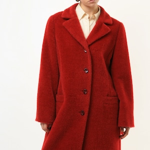 80s Women Red Woolmark Wool Coat women vintage 80s winter coat long trench coat outerwear maxi winter coat vintage clothing size Medium image 5