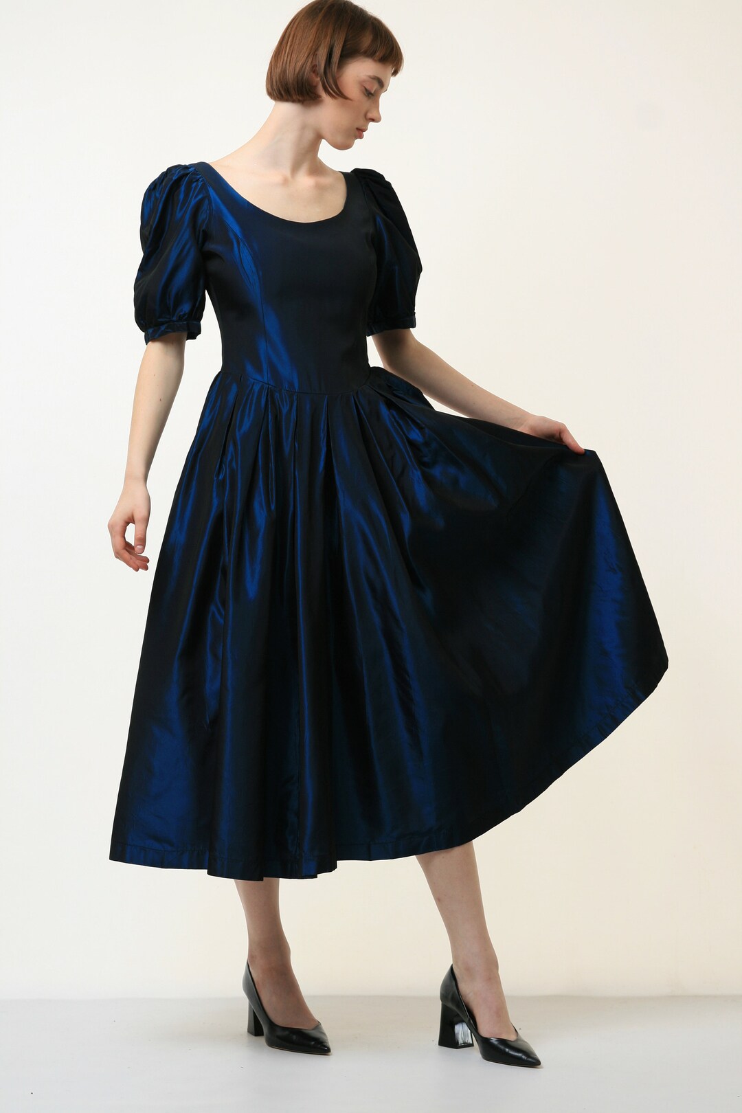 Azura Dress 80s Blue