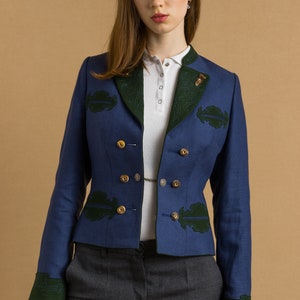 Women's structured jacket collar and 2 flap pockets / deer horn buttons / traditional jacket popular in Bavaria, Tyrol, Austria and Germany image 8