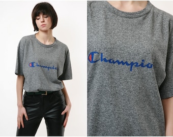 ヴィンテージ　チャンピオン　Tシャツ CHAMPION ヴィンテージグレーロゴコットンTシャツ 18164 - Etsy 日本