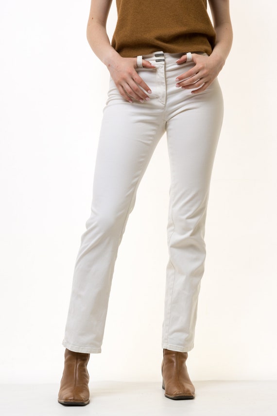 Vintage 90s Versace Sport Authentic White Pants S… - image 7