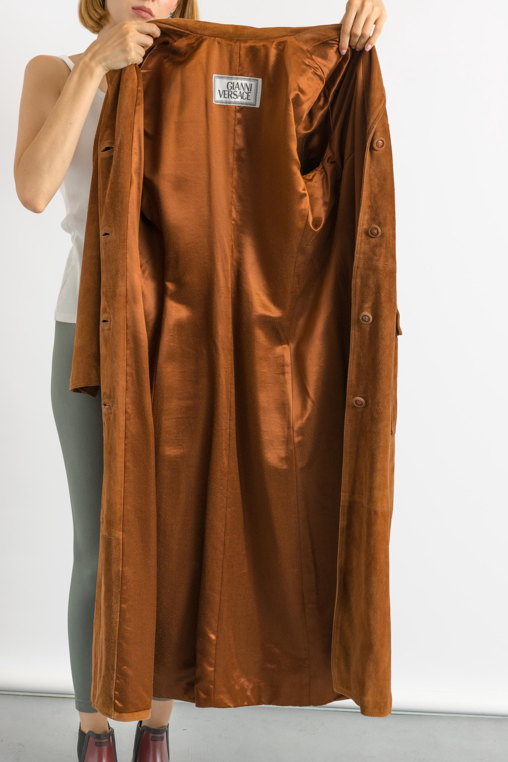 1980s Vintage GIANNI Versace High Fashion Long Maxi Length Suede