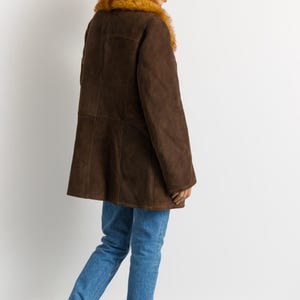 Penny Lane Suede Coat, Size XLarge Vintage Suede Coat, Womens Clothing, Winter Sherpa Coat, Brown Overcoat, 1970s Outerwear image 8