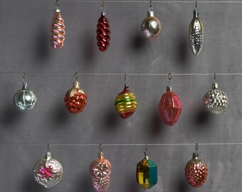 Glas Vintage julgransprydnad från mitten av århundradet, silver-kvicksilver heminredning, julklapp i vinter - Dekoration: Figurer