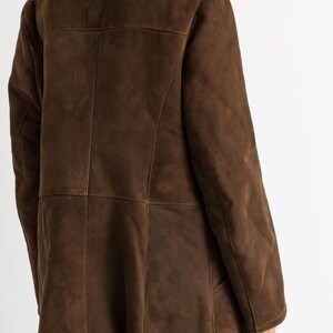 Penny Lane Suede Coat, Size XLarge Vintage Suede Coat, Womens Clothing, Winter Sherpa Coat, Brown Overcoat, 1970s Outerwear image 7