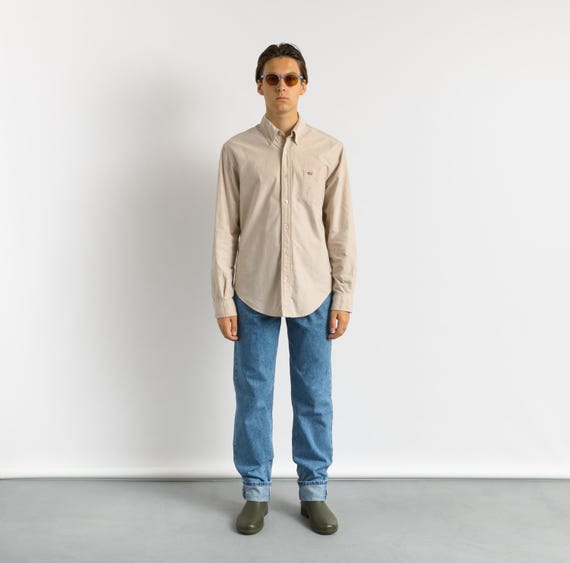 90s Vintage Man Ralph Lauren Polo Jeans Beige Regular Fit Medium 