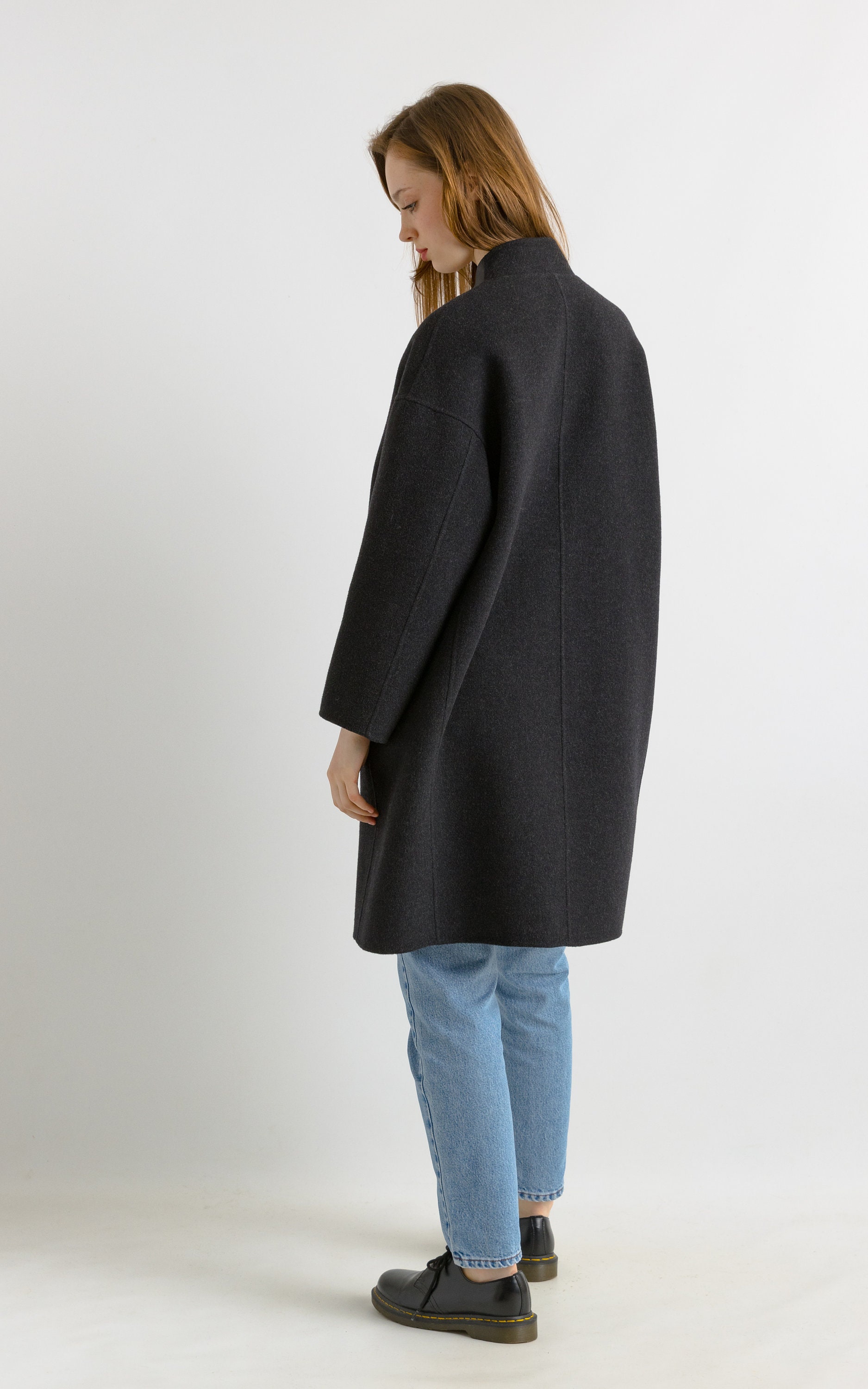 Wool Coat Wool Vintage 00s Winter Coat Longline Women Peacoat