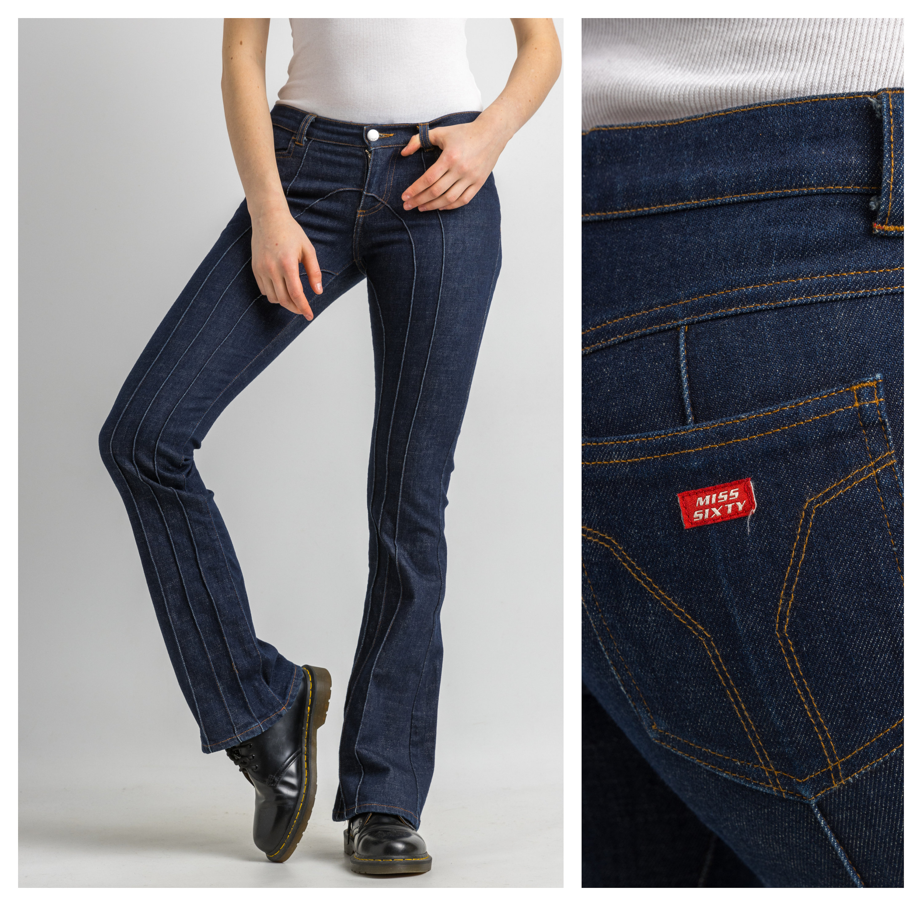 Vintage Miss Sixty Jeans Y2K Hally Style Skinny Flare Denim Pants