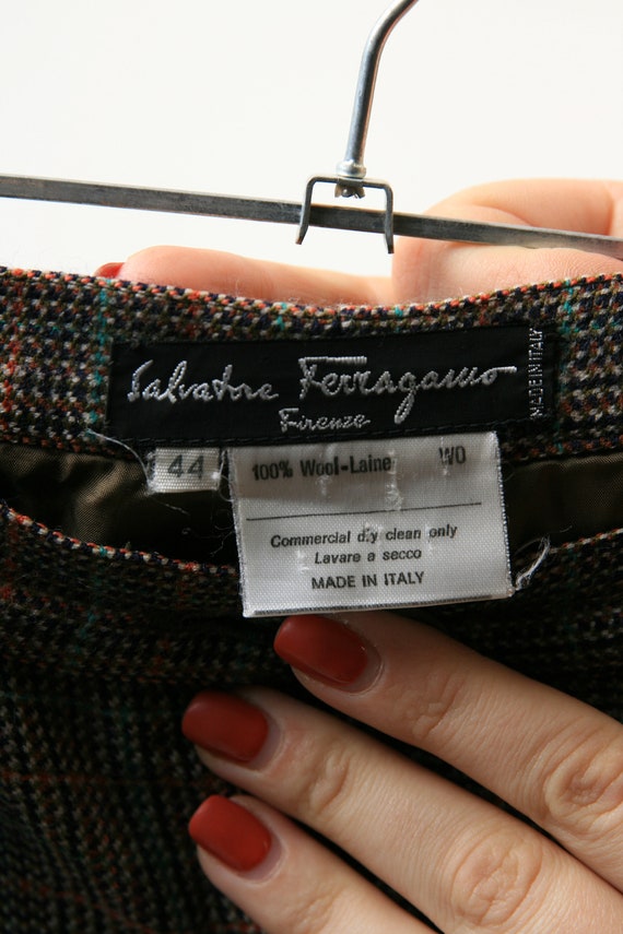 80s Vintage Vtg Rare Salvatore Ferragamo Brown Fa… - image 10