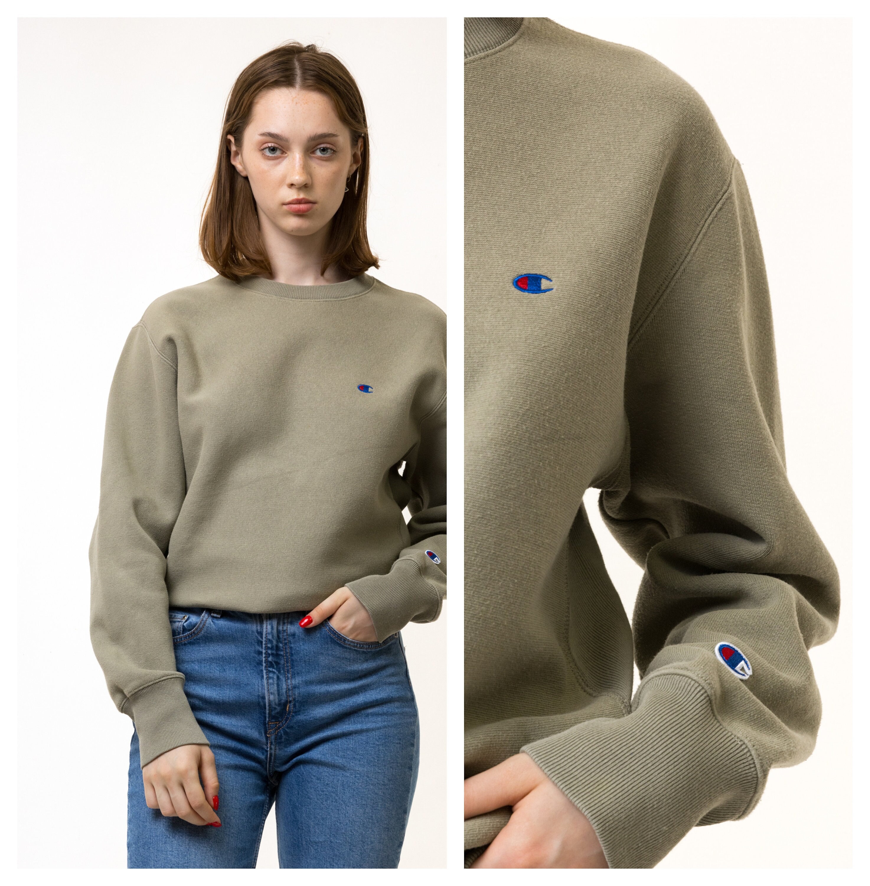90s Vintage CHAMPION Sweatshirt Beige Sweatshirt Champion 90s Vintage CHAMPION Sweatshirt Beige Sweatshirt Champion