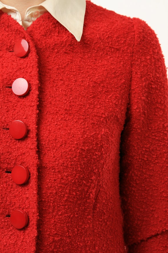 Vintage Christian Dior Boutique Rare Red Wool Twe… - image 7