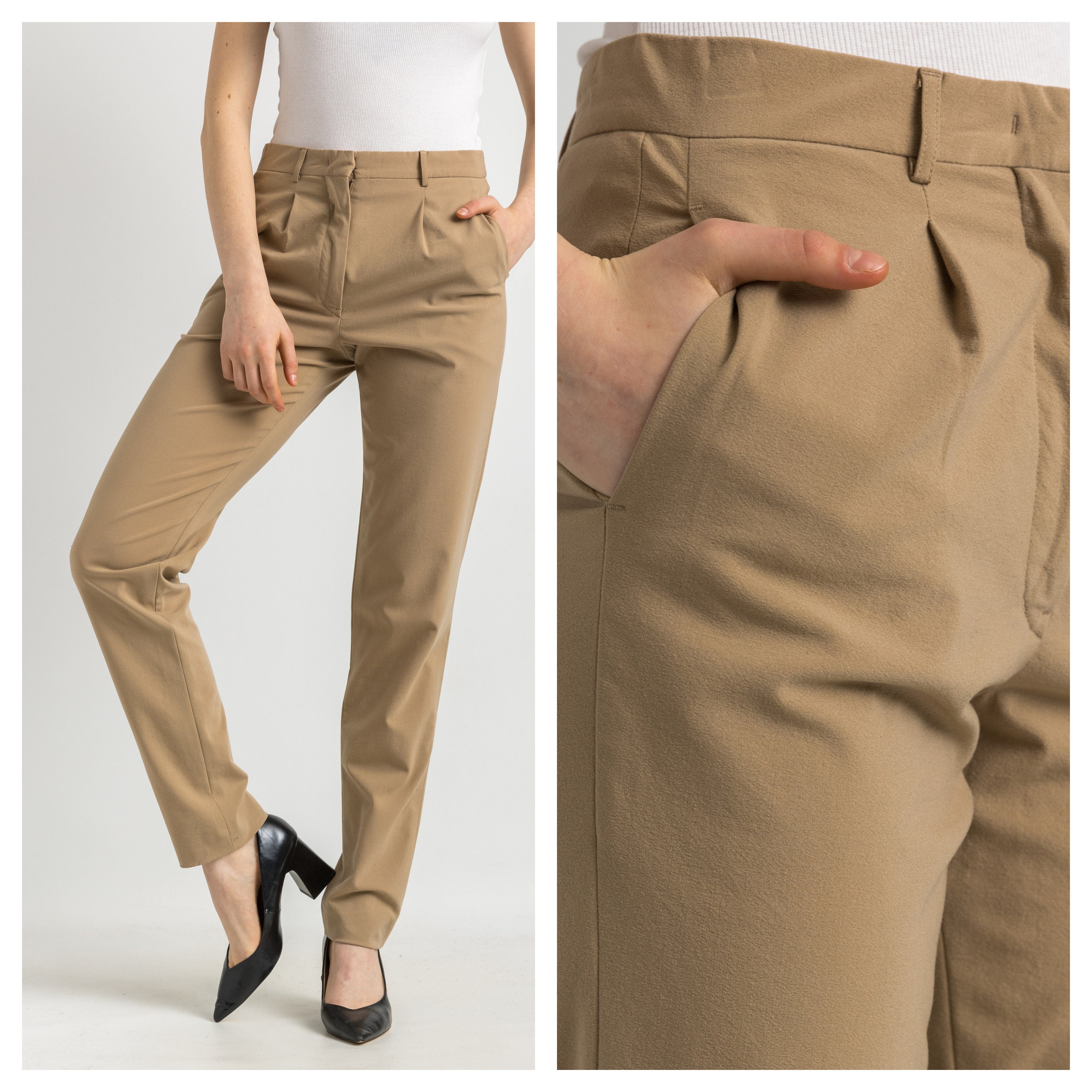 Vintage Jil Sander Cashmere Authentic Beige Pants Size Women's 36