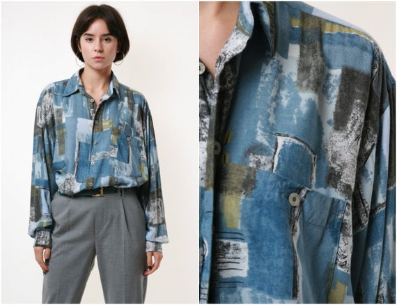 HAPPY LIFE Vintage Abstract Pattern Mens Shirt 178
