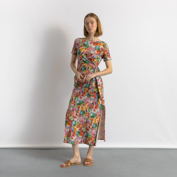 sezane bohemia dress 00s Woman Preowned Rue Saint Flacre Maxi Long Summer Floral size Xs Printed long dress in