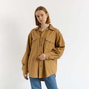 Vintage-Hemd aus brauner Wolle von GAP aus den 90er-Jahren, langärmelig, mit Knöpfen, Unisex-Frühlingshemd, Herrenbekleidung, Größe M