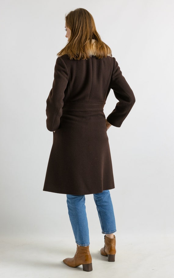 70s Woman Lambswool Brown Coat Women Vintage 70s … - image 3