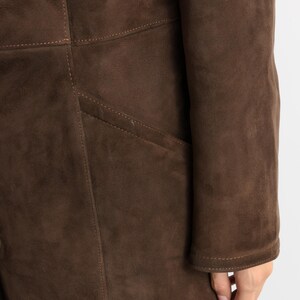 Penny Lane Suede Coat, Size XLarge Vintage Suede Coat, Womens Clothing, Winter Sherpa Coat, Brown Overcoat, 1970s Outerwear image 15