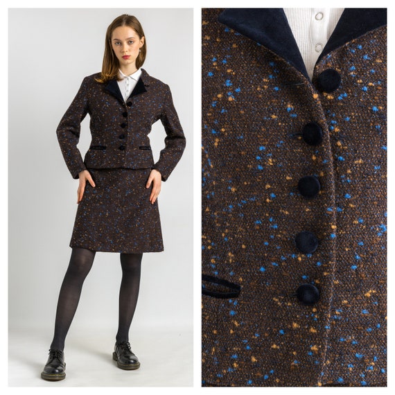 LOUIS FERAUD vintage wool skirt suit, vintage 198… - image 1