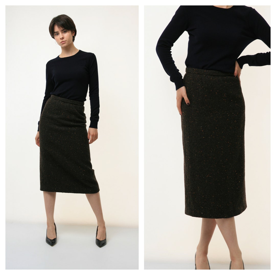 Wool Pencil Skirt – Classic High-WWool Pencil Skirtaist Office Skirt