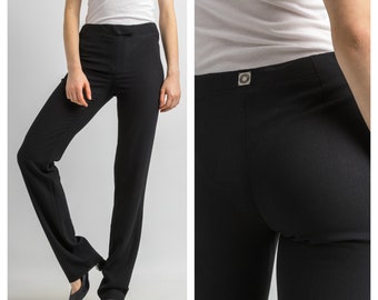 Pantalones de lana Gianni Versace de los años 90 / vintage Versace deadstock con pantalones de cintura alta crepé de lana de etiqueta /Etiqueta vintage Milano Italia | 28W