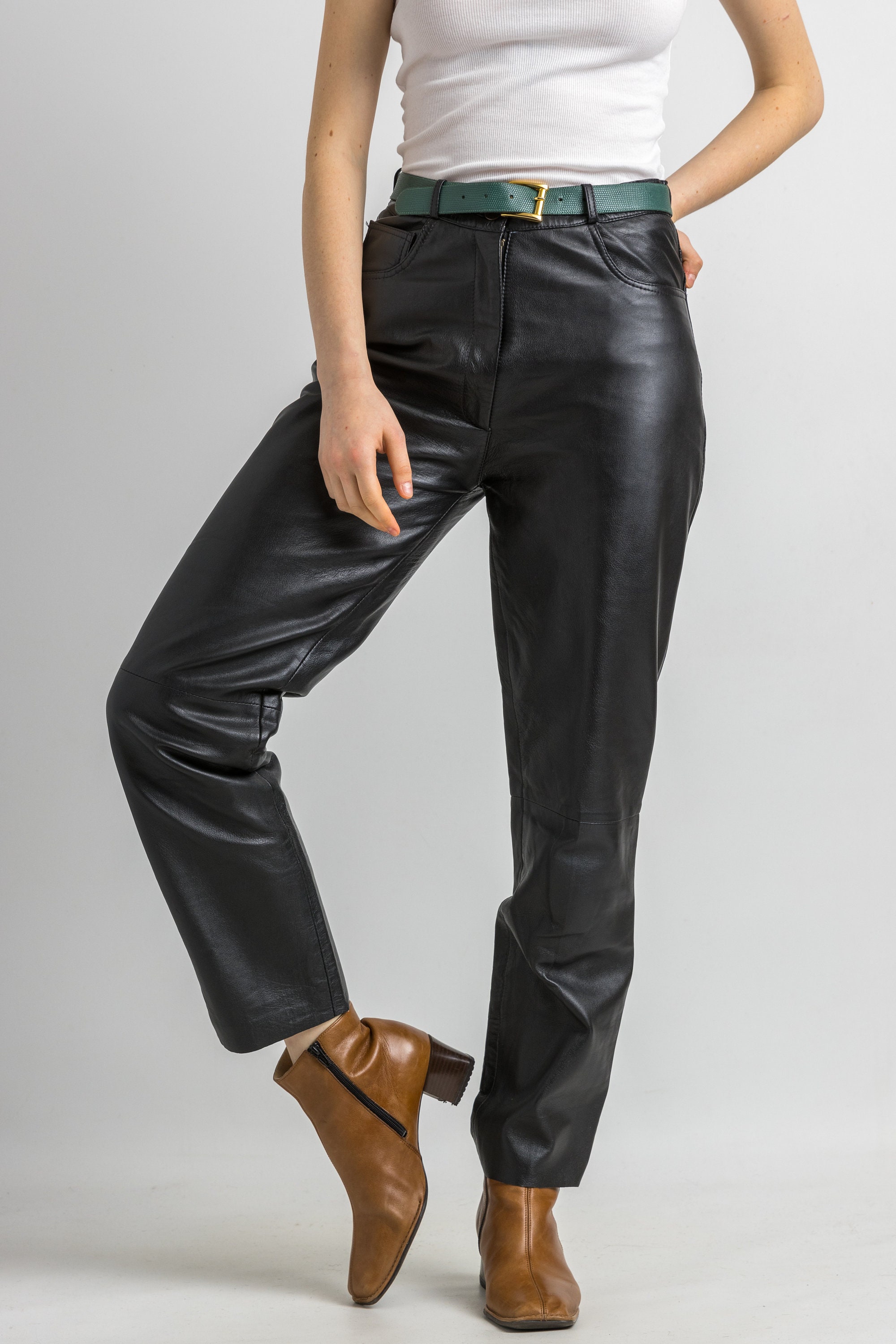 80s Vintage High Waisted Leather Woman Pants Size 36/ Vintage Woman Leather Trousers/ Vintage Woman Clothing/ Vintage Woman - Etsy 80s Vintage High Waisted Leather Woman Pants Size 36/ Vintage Woman Leather Trousers/ Vintage Woman Clothing/ Vintage Woman - Etsy