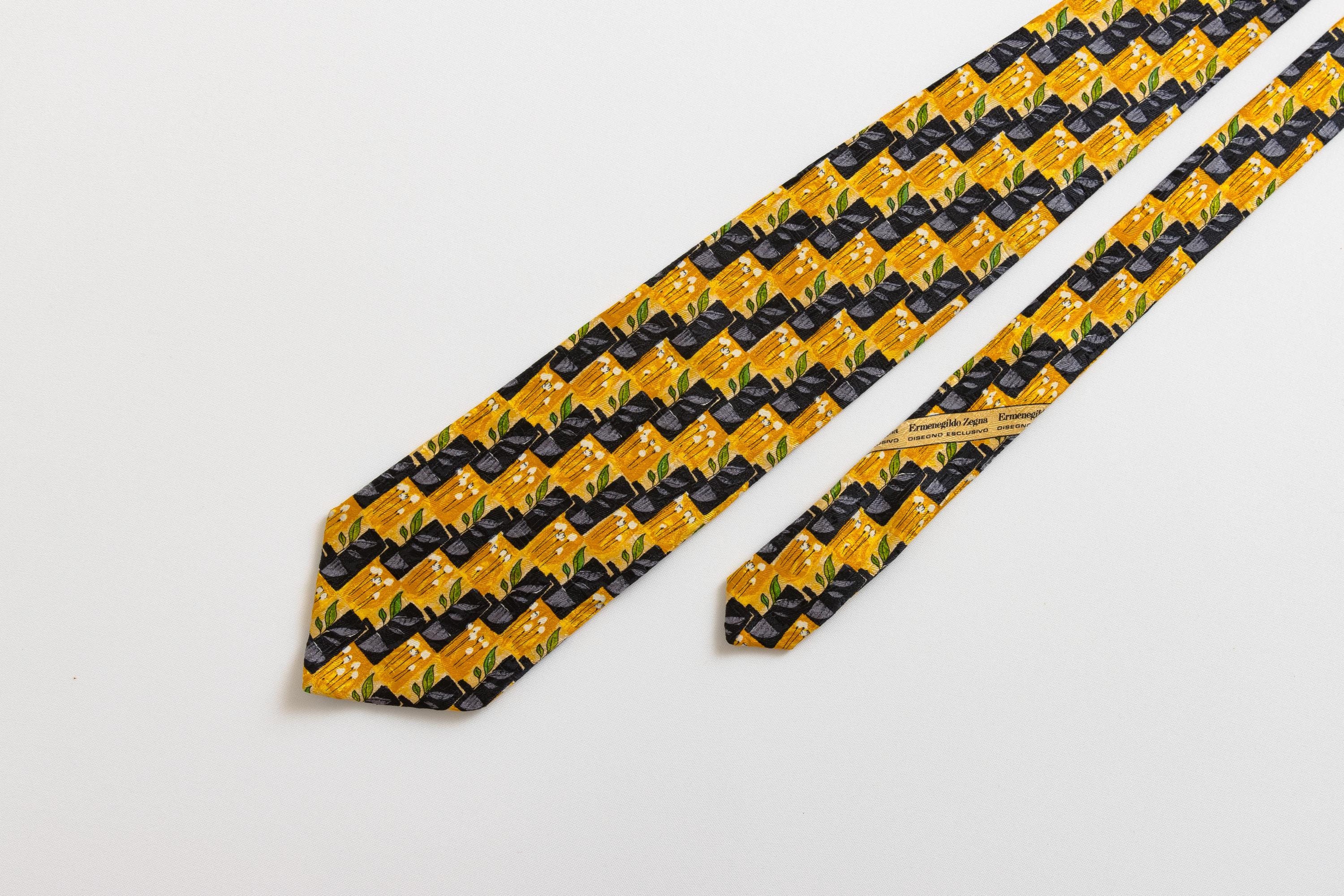 Ermenegildo Zegna Men's Multicolor Silk Floral Cravatte Tie Made