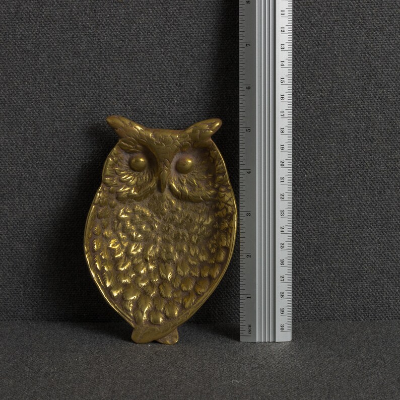 Vintage Owl Brass Plate, Hone Decor, Antique Gift Idea image 7