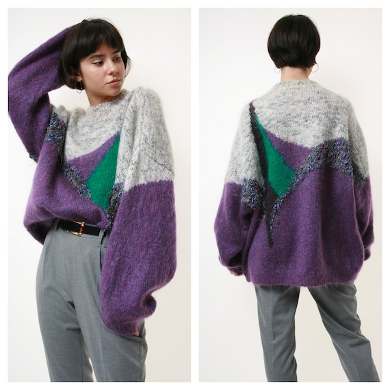 80s Vintage Mohair Wool Angora Knit Jumper Sweater