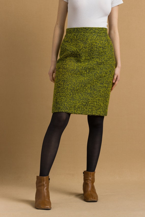 1990s Vintage Christian Lacroix Midi Green High Waisted Sool Woman