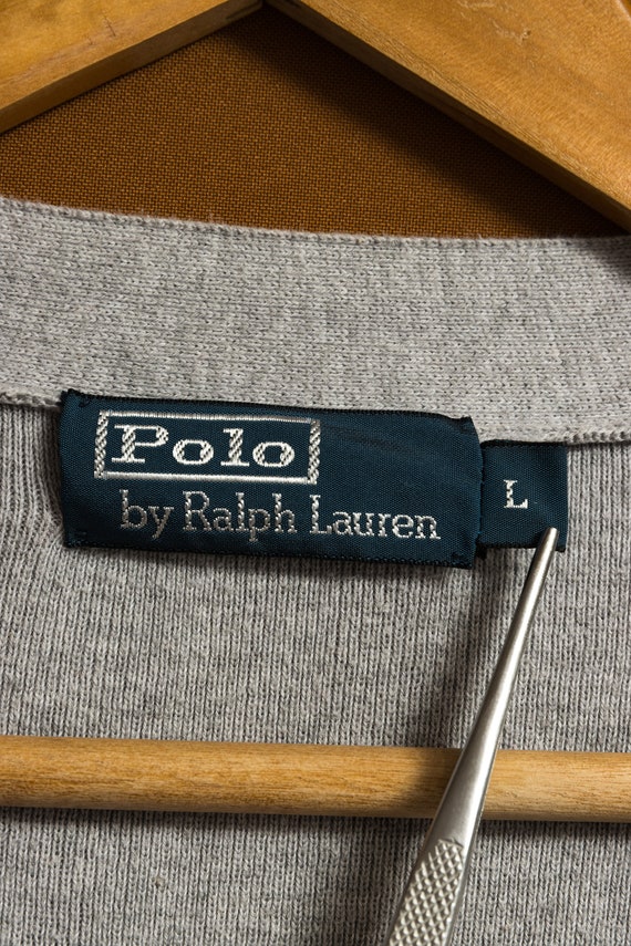 90s Vintage Polo Ralph Lauren Gray Buttons Up Car… - image 10