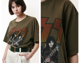 90er Jahre Vintage Vtg seltene KISS ARMY Grafik Vintage Baumwolle T-shirt 16957