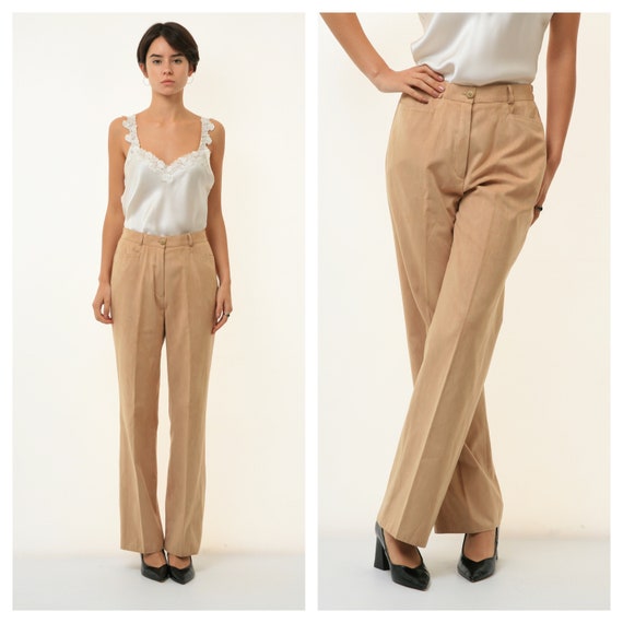 80s Vintage Woman Beige High Waisted Straight Trousers Size Medium 3343/  Vintage Woman Clothing/ Vintage Woman Beige Pants Size Medium -  Canada
