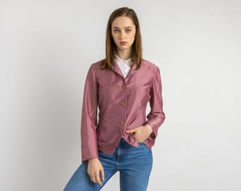 Vintage Jil Sander Blazer Jacket Blazer size Medium/ Vintage Jil Sander Pink Silk Blazer/ Vintage Woman Clothing/ Vintage Woman Blazers
