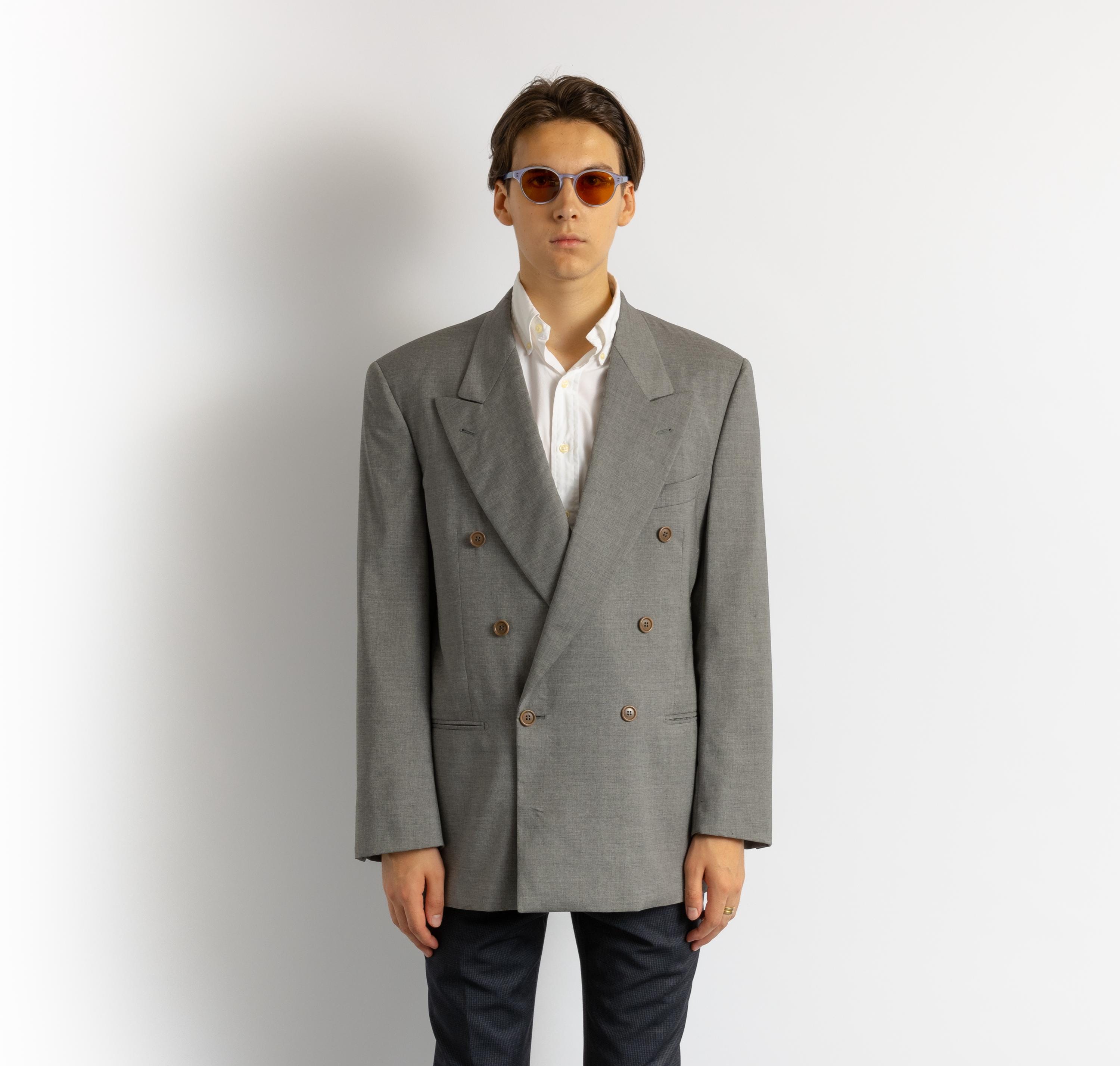 イタリア製 Vintage 80s 90s VALENTINO メンズスーツ 90s Vintage Man Preowned Valentino Couture Classic Wool Double